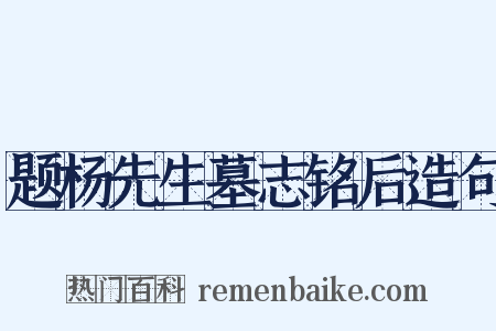 题杨先生墓志铭后造句是什么意思的图片